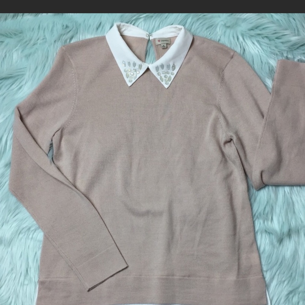Cremieux Jewel Collared Sweater